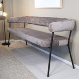 Lizzely Garden & Living Eetkamerbank 180cm Meggie taupe chenille bank