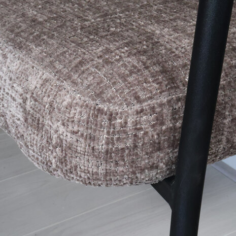 Lizzely Garden & Living Eetkamerbank 180cm Meggie taupe chenille eetbank