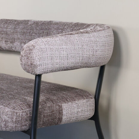 Lizzely Garden & Living Eetkamerbank 180cm Meggie taupe chenille eetbank