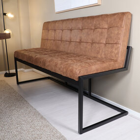Lizzely Garden & Living Eetkamerbank 160cm Vito bruin microvezel Lizzely Garden & Living Eetkamerbank 160cm Vito bruin microvezel