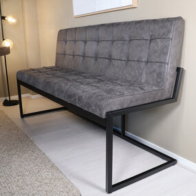 Lizzely Garden & Living Eetkamerbank 160cm Vito antraciet microvezel Lizzely Garden & Living Eetkamerbank 160cm Vito antraciet microvezel