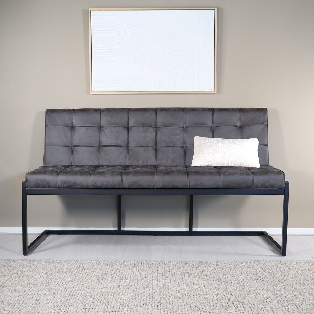 Eetkamerbank 160cm Vito antraciet microvezel