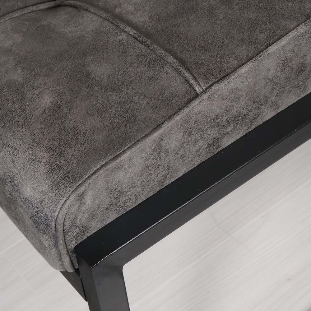 Eetkamerbank 160cm Vito antraciet microvezel