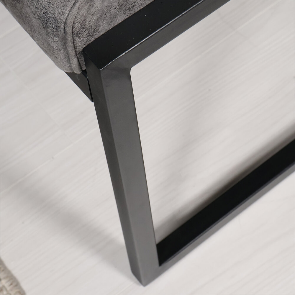 Eetkamerbank 160cm Vito antraciet microvezel