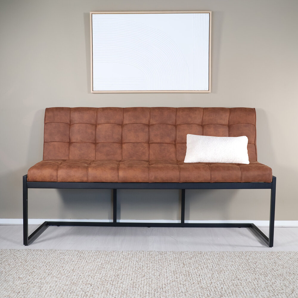 Eetkamerbank 160cm Vito cognac microvezel Eetkamerbank 160cm Vito cognac microvezel