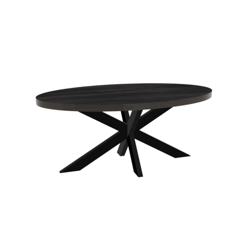 Lizzely Garden & Living Eettafel ovaal mangohout 180cm James zwart ovale industriële tafel duurzaam mango eetkamertafel Lizzely Garden & Living Eettafel ovaal mangohout 180cm James zwart ovale industriële tafel duurzaam mango eetkamertafel