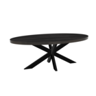Eettafel ovaal mangohout 200cm James zwart ovale industriële tafel duurzaam mango eetkamertafel Eettafel ovaal mangohout 200cm James zwart ovale industriële tafel duurzaam mango eetkamertafel