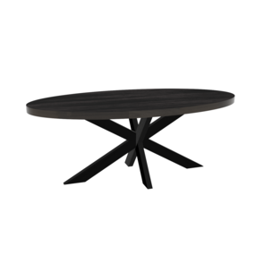 Lizzely Garden & Living Eettafel ovaal mangohout 200cm James zwart ovale industriële tafel duurzaam mango eetkamertafel Lizzely Garden & Living Eettafel ovaal mangohout 200cm James zwart ovale industriële tafel duurzaam mango eetkamertafel
