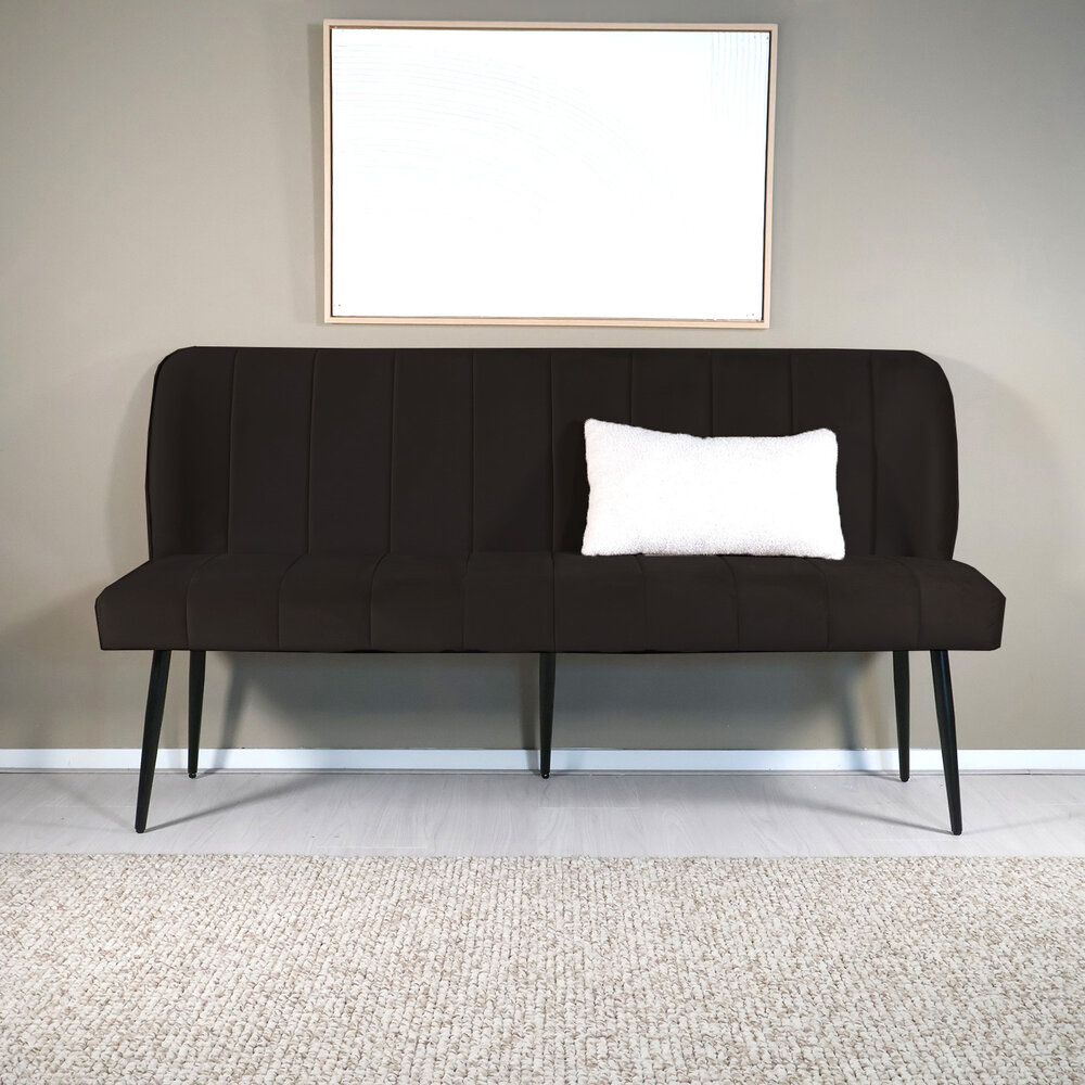 Eetkamerbank 160cm Sally velvet zwart bank