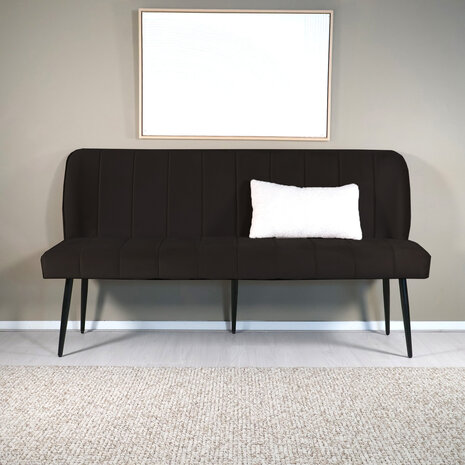 Lizzely Garden & Living Eetkamerbank 160cm Sally velvet zwart bank