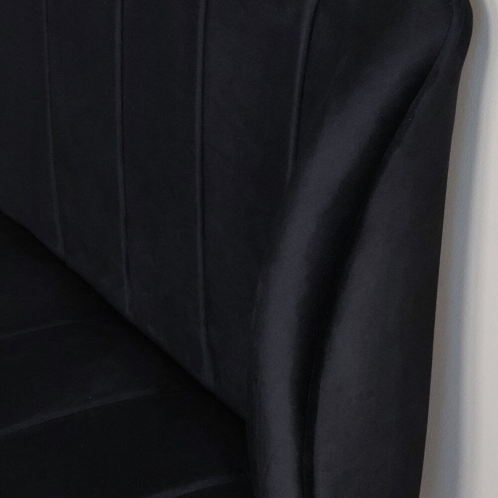 Eetkamerbank 200cm Sally velvet zwart bank Eetkamerbank 200cm Sally velvet zwart bank