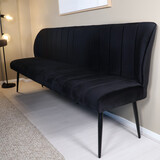 Lizzely Garden & Living Eetkamerbank 200cm Sally velvet zwart bank