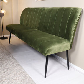 Lizzely Garden & Living Eetkamerbank 180cm Sally velvet donkergroen 3 zits bank