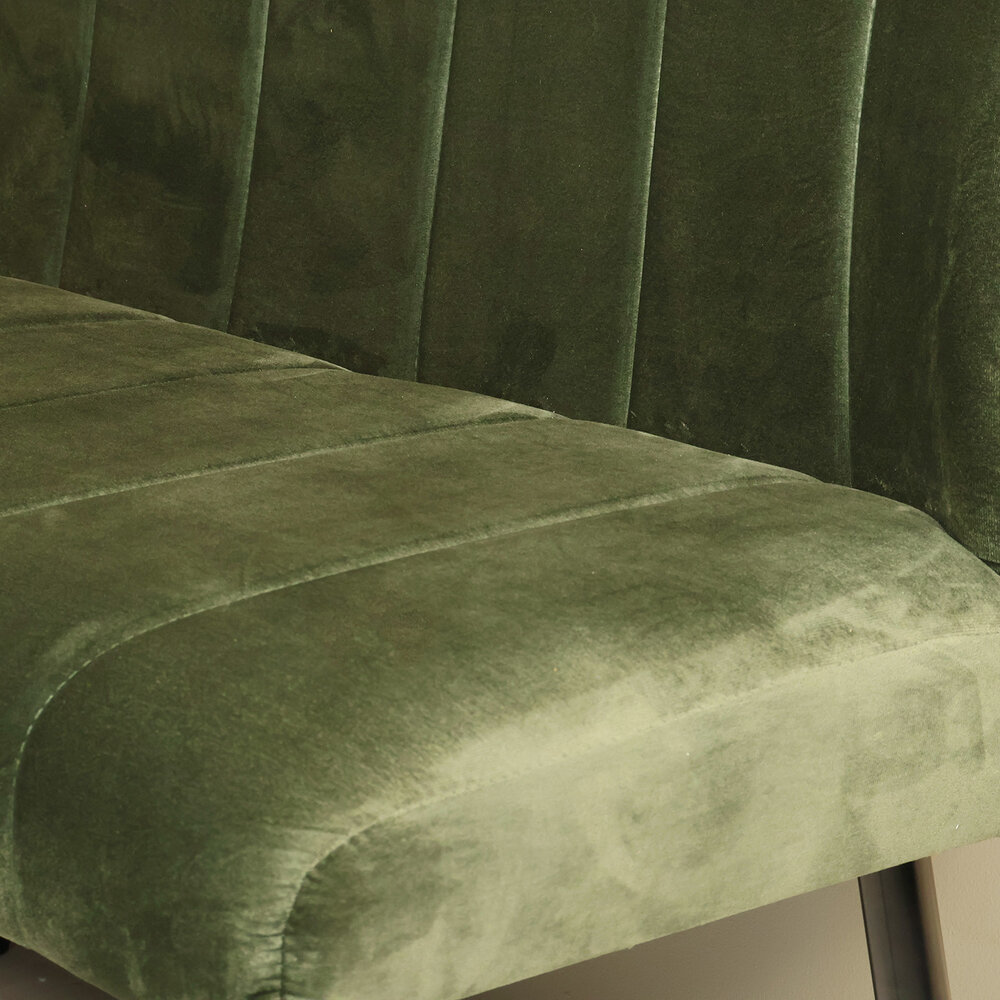 Eetkamerbank 180cm Sally velvet groen 3 zits bank Eetkamerbank 180cm Sally velvet groen 3 zits bank