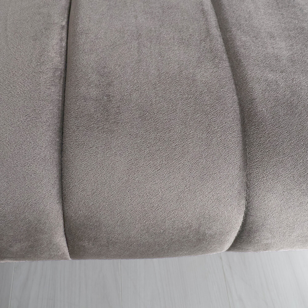 Eetkamerbank 180cm Sally velvet grijs 3 zits bank