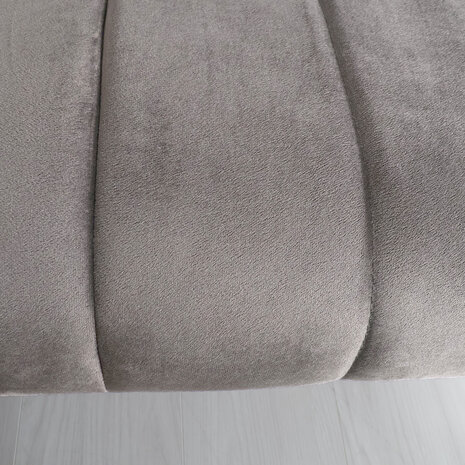 Lizzely Garden & Living Eetkamerbank 180cm Sally velvet grijs 3 zits bank