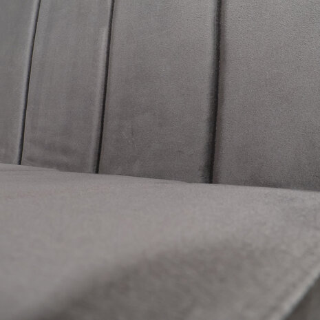 Lizzely Garden & Living Eetkamerbank 180cm Sally velvet grijs 3 zits bank