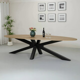 Lizzely Garden & Living Eettafel ovaal 300cm Rato lichtbruin ovale tafel Lizzely Garden & Living Eettafel ovaal 300cm Rato lichtbruin ovale tafel