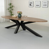 Lizzely Garden & Living Eettafel ovaal 300cm Rato bruin ovale tafel Lizzely Garden & Living Eettafel ovaal 300cm Rato bruin ovale tafel