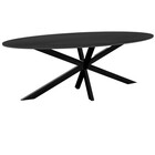 Eettafel ovaal 210cm Figo marmerlook zwart ovale tafel