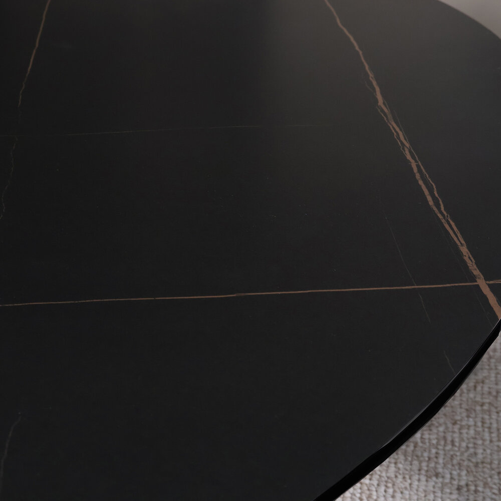 Eettafel ovaal 210cm Figo marmerlook zwart ovale tafel Eettafel ovaal 210cm Figo marmerlook zwart ovale tafel