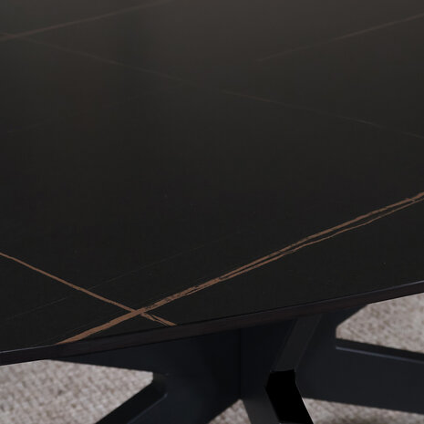 Lizzely Garden & Living Eettafel ovaal 210cm Figo marmerlook zwart ovale tafel Lizzely Garden & Living Eettafel ovaal 210cm Figo marmerlook zwart ovale tafel
