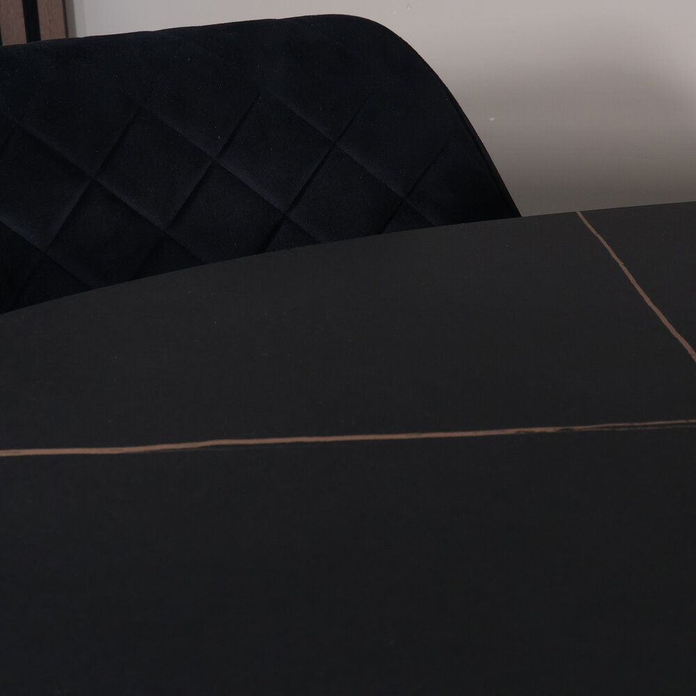 Eettafel ovaal 210cm Figo marmerlook zwart ovale tafel Eettafel ovaal 210cm Figo marmerlook zwart ovale tafel