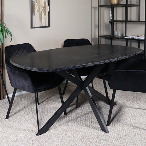 Lizzely Garden & Living Eettafel Deens ovaal 160cm zwart Hero ovale eettafel Lizzely Garden & Living Eettafel Deens ovaal 160cm zwart Hero ovale eettafel