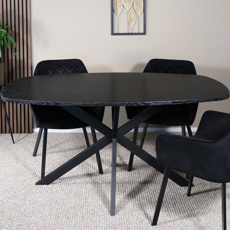 Lizzely Garden & Living Eettafel Deens ovaal 160cm zwart Hero ovale eettafel Lizzely Garden & Living Eettafel Deens ovaal 160cm zwart Hero ovale eettafel