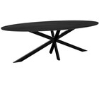 Eettafel ovaal 235cm Figo marmerlook zwart ovale tafel