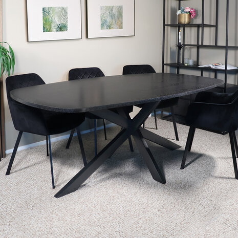 Lizzely Garden & Living Eettafel Deens ovaal 210x110cm zwart Hero ovale eettafel Lizzely Garden & Living Eettafel Deens ovaal 210x110cm zwart Hero ovale eettafel