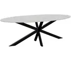 Eettafel ovaal 210cm Figo marmerlook wit ovale tafel