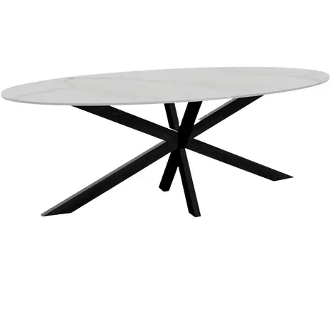 Lizzely Garden & Living Eettafel ovaal 210cm Figo marmerlook wit ovale tafel Lizzely Garden & Living Eettafel ovaal 210cm Figo marmerlook wit ovale tafel