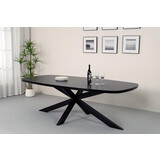 Lizzely Garden & Living Eettafel Leco deens ovaal 240cm zwart melamine Lizzely Garden & Living Eettafel Leco deens ovaal 240cm zwart melamine