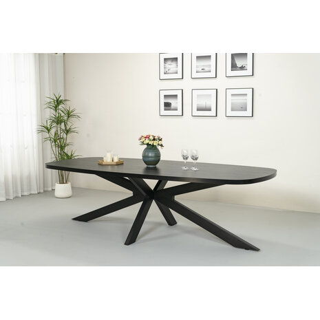 Lizzely Garden & Living Eettafel Leco deens ovaal 270cm zwart melamine Lizzely Garden & Living Eettafel Leco deens ovaal 270cm zwart melamine