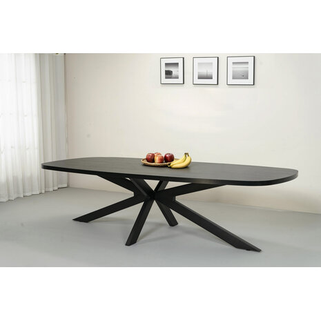 Lizzely Garden & Living Eettafel Leco deens ovaal 300cm zwart melamine Lizzely Garden & Living Eettafel Leco deens ovaal 300cm zwart melamine