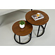 Lizzely Garden & Living Salontafel rond 2delig walnoot MDF Rutger Lizzely Garden & Living Salontafel rond 2delig walnoot MDF Rutger