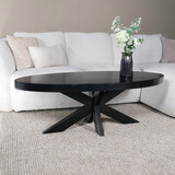 Lizzely Garden & Living Salontafel ovaal mangohout 130cm Jimmy zwart Lizzely Garden & Living Salontafel ovaal mangohout 130cm Jimmy zwart