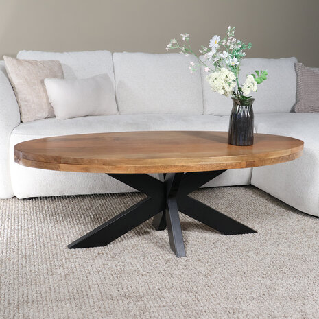 Lizzely Garden & Living Salontafel ovaal mangohout 130cm Jimmy lichtbruin Lizzely Garden & Living Salontafel ovaal mangohout 130cm Jimmy lichtbruin