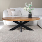 Salontafel ovaal mangohout 130cm Jimmy lichtbruin Salontafel ovaal mangohout 130cm Jimmy lichtbruin