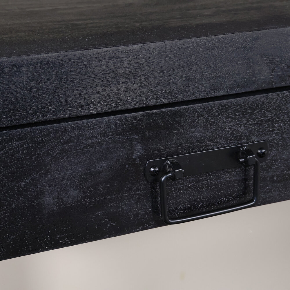 Bijzettafel 180cm mangohout Vera zwart Bijzettafel 180cm mangohout Vera zwart