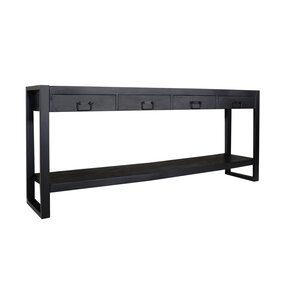 Lizzely Garden & Living Bijzettafel 180cm mangohout Vera zwart Lizzely Garden & Living Bijzettafel 180cm mangohout Vera zwart