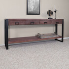 Bijzettafel 180cm mangohout Vera walnoot Bijzettafel 180cm mangohout Vera walnoot