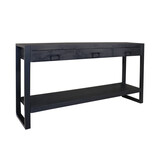 Lizzely Garden & Living Bijzettafel 150cm mangohout Vera zwart Lizzely Garden & Living Bijzettafel 150cm mangohout Vera zwart
