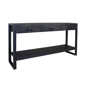Lizzely Garden & Living Bijzettafel 150cm mangohout Vera zwart Lizzely Garden & Living Bijzettafel 150cm mangohout Vera zwart