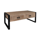 Lizzely Garden & Living Salontafel rechthoekig met lades lichtbruin mangohout 120cm Kai
