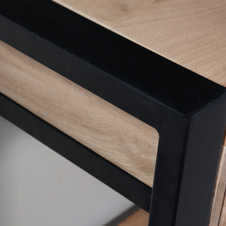 Lizzely Garden & Living Bijzettafel 120cm mangohout Vera lichtbruin