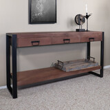 Lizzely Garden & Living Bijzettafel 150cm mangohout Vera walnoot Lizzely Garden & Living Bijzettafel 150cm mangohout Vera walnoot