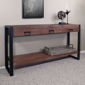 Lizzely Garden & Living Bijzettafel 150cm mangohout Vera walnoot Lizzely Garden & Living Bijzettafel 150cm mangohout Vera walnoot