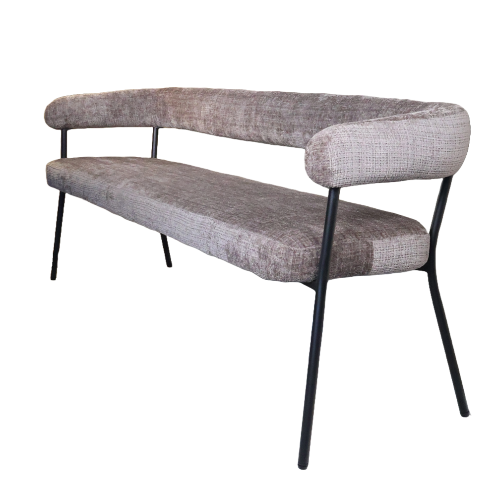 Eetkamerbank 180cm Meggie taupe chenille eetbank